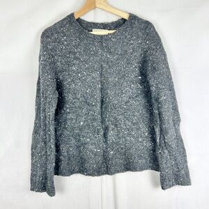 EVERLANE Confetti Crew Merino Wool Sweater Charcoal Grey Small Oversized‎